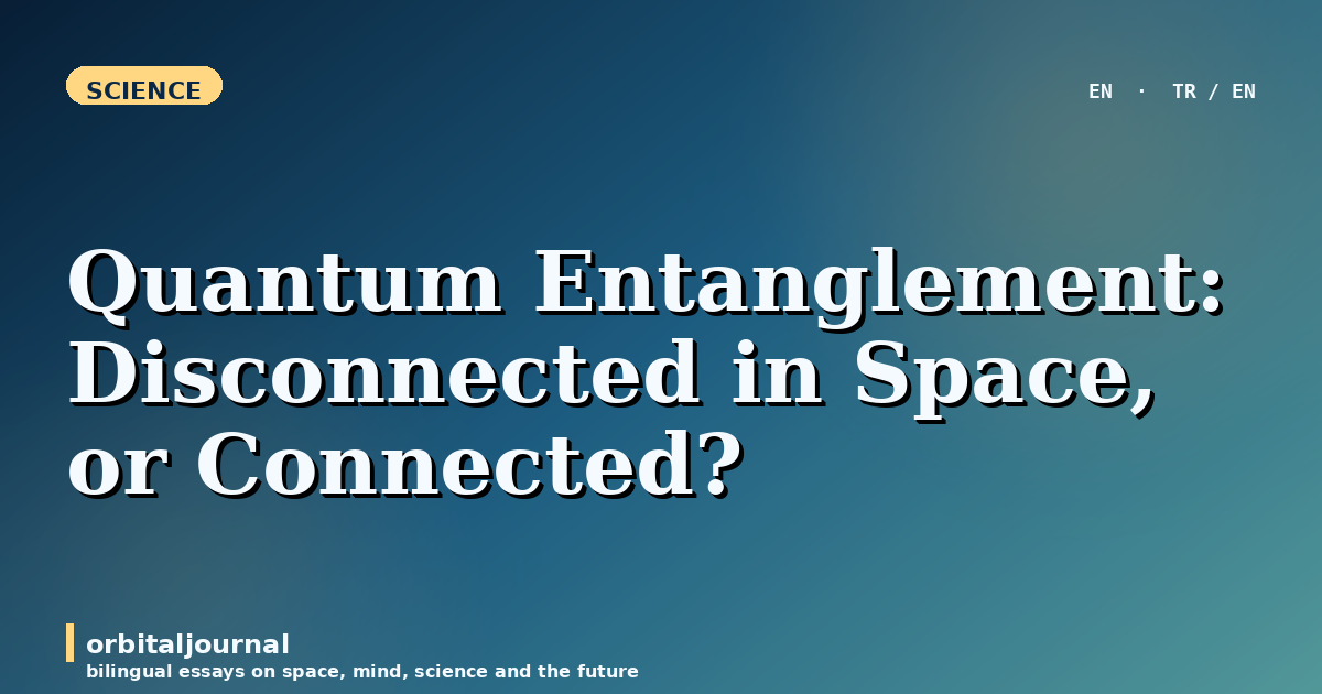 Quantum Entanglement: Disconnected in Space, or Connected?