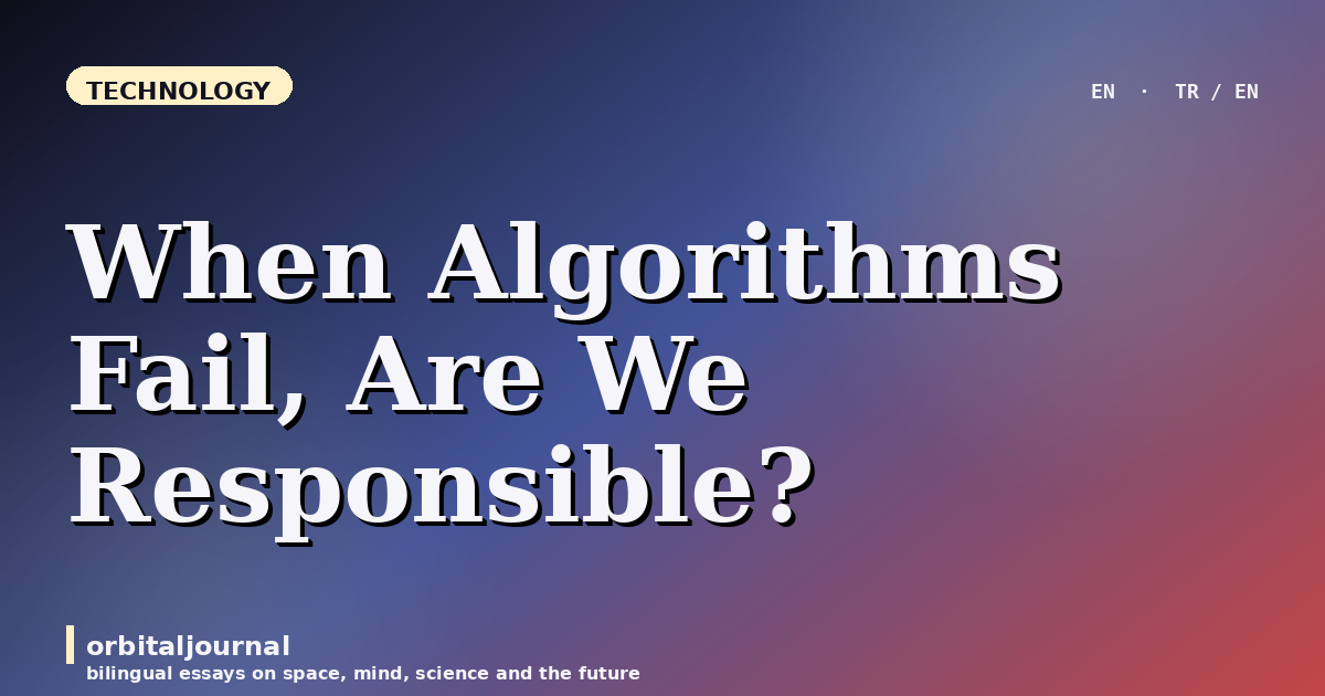 When Algorithms Fail, Are We Responsible?