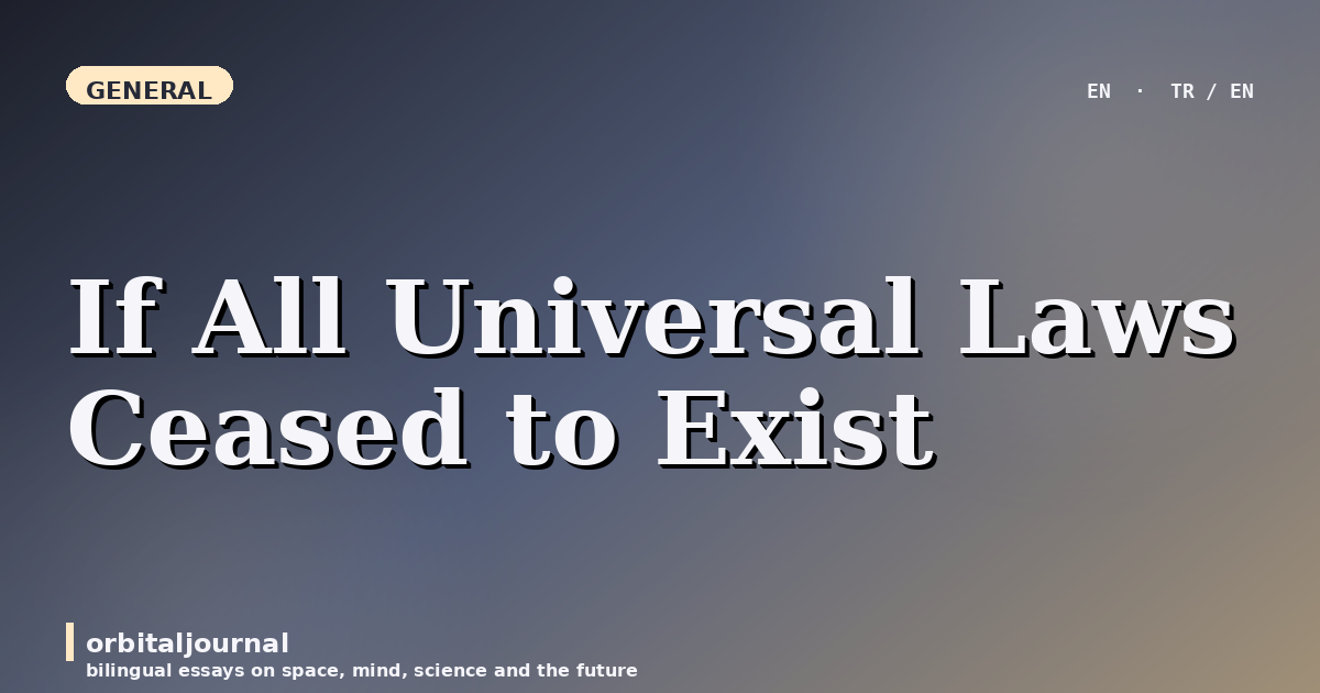 If All Universal Laws Ceased to Exist