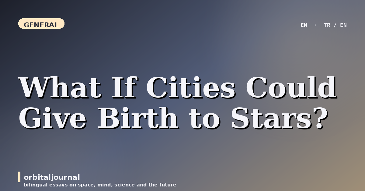 What If Cities Could Give Birth to Stars?