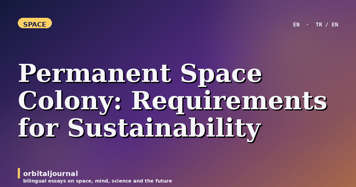 Permanent Space Colony: Requirements for Sustainability